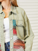 Load image into Gallery viewer, Dropped Shoulder Long Sleeve Printed Denim Jacket
