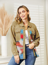 Load image into Gallery viewer, Dropped Shoulder Long Sleeve Printed Denim Jacket
