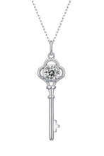 Load image into Gallery viewer, 925 Sterling Silver 1 Carat Moissanite Key Pendant Necklace
