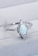 Load image into Gallery viewer, Platinum-Plated Opal and Zircon Ring
