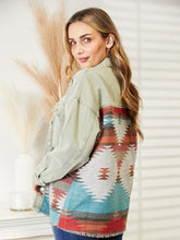 Load image into Gallery viewer, Dropped Shoulder Long Sleeve Printed Denim Jacket
