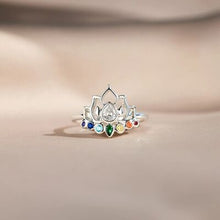 Load image into Gallery viewer, 925 Sterling Silver Inlaid Zircon Lotus Shape Ring
