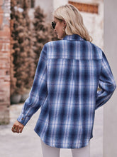 Load image into Gallery viewer, Plaid Dropped Shoulder Longline Shirt
