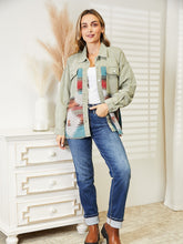 Load image into Gallery viewer, Dropped Shoulder Long Sleeve Printed Denim Jacket
