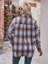 Load image into Gallery viewer, Plaid Dropped Shoulder Longline Shirt
