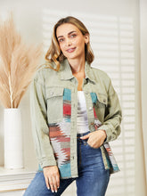 Load image into Gallery viewer, Dropped Shoulder Long Sleeve Printed Denim Jacket
