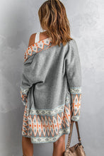 Load image into Gallery viewer, Geometric Open Front Long Sleeve Cardigan
