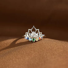 Load image into Gallery viewer, 925 Sterling Silver Inlaid Zircon Lotus Shape Ring
