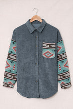 Load image into Gallery viewer, Geometric Button Up Dropped Shoulder Jacket
