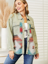 Load image into Gallery viewer, Dropped Shoulder Long Sleeve Printed Denim Jacket
