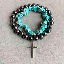 Load image into Gallery viewer, Turquoise Alloy Bracelet
