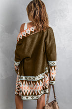 Load image into Gallery viewer, Geometric Open Front Long Sleeve Cardigan
