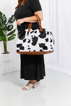 Load image into Gallery viewer, Cow Print Plush Weekender Bag
