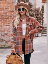 Load image into Gallery viewer, Plaid Dropped Shoulder Longline Shirt
